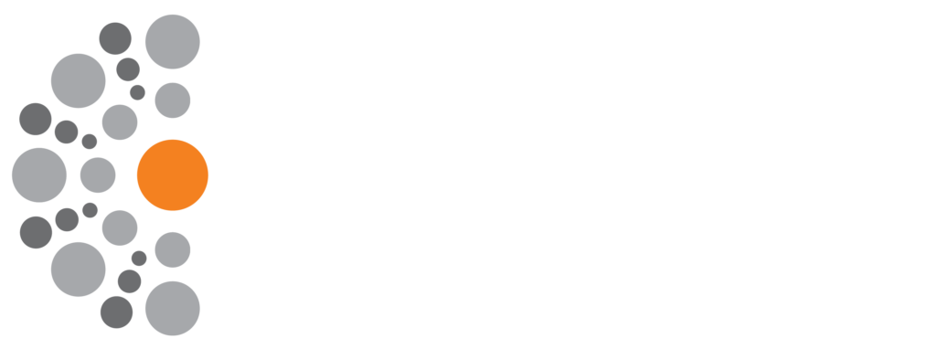 The Hibernian Orchestra logo in a square layout with grey circles, orange centre circle, and the orchestra name.